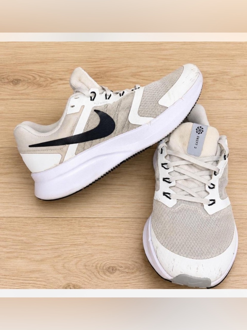 Nike Men’s Athletic Shoes - Light Gray/White with Black Swoosh